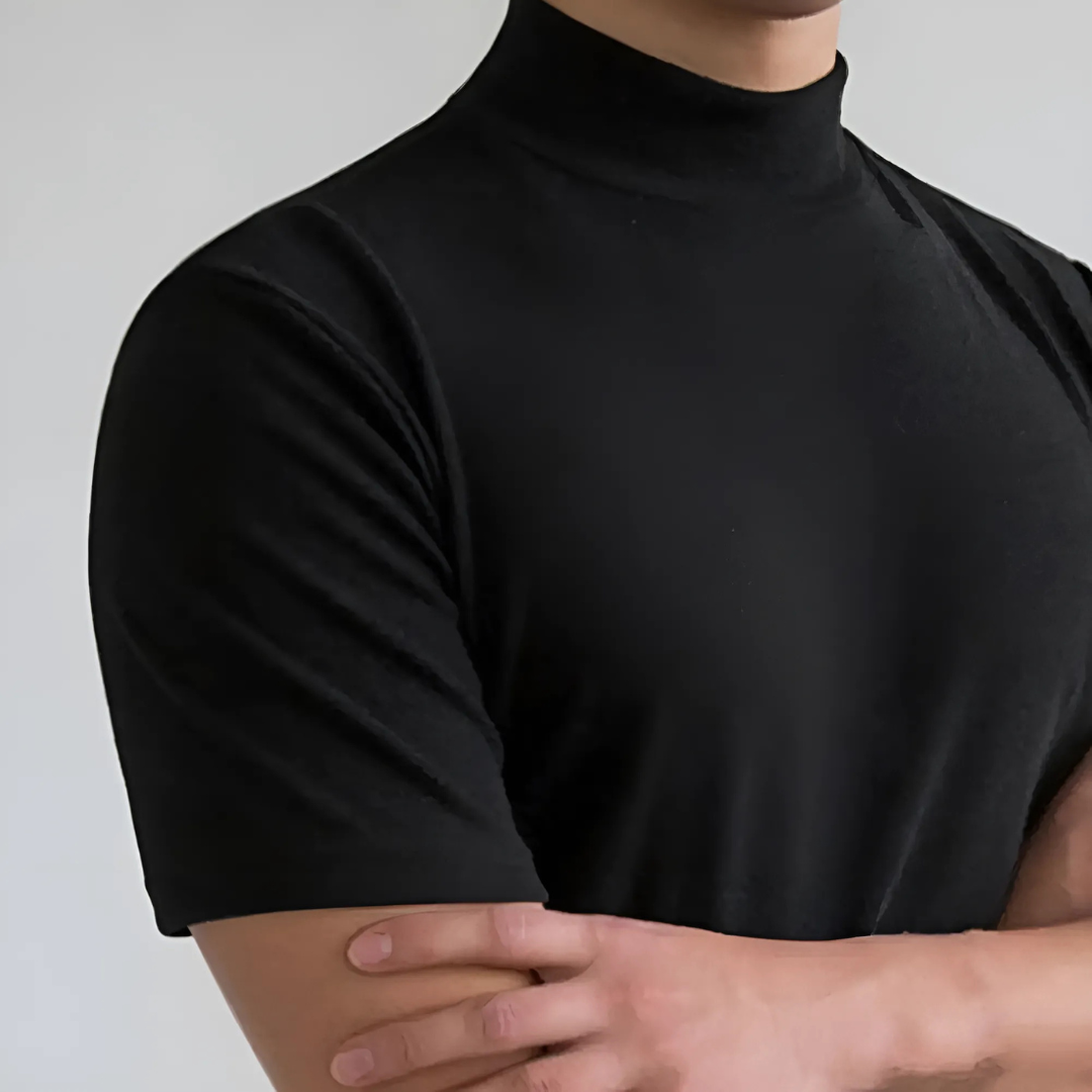 HERMAN - MOCK NECK T-SKJORTE